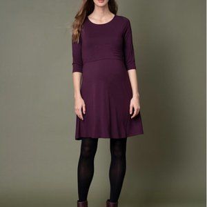 Set of 2 SERAPHINE MATERNITY/Nursing Swing dresses sz. 6 SM/MD Plum Emerald